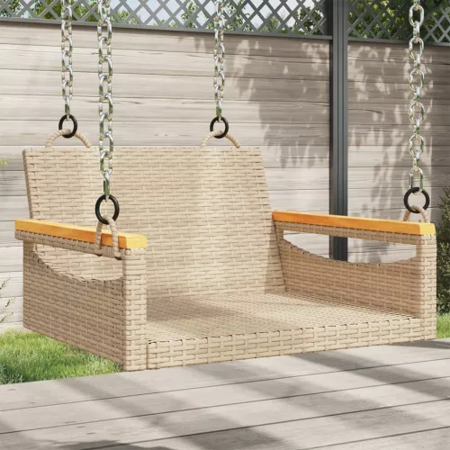  bézs polyrattan hintapad 63 x 62 x 40 cm