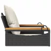  fekete polyrattan hintapad párnákkal 63 x 62 x 40 cm