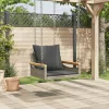  szürke polyrattan hintapad párnákkal 63 x 62 x 40 cm