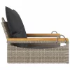  szürke polyrattan hintapad párnákkal 63 x 62 x 40 cm