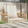  bézs polyrattan hintapad párnákkal 63 x 62 x 40 cm