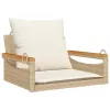  bézs polyrattan hintapad párnákkal 63 x 62 x 40 cm
