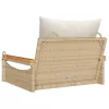  bézs polyrattan hintapad párnákkal 63 x 62 x 40 cm