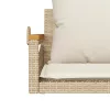  bézs polyrattan hintapad párnákkal 63 x 62 x 40 cm