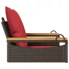  barna polyrattan hintapad párnákkal 63 x 62 x 40 cm