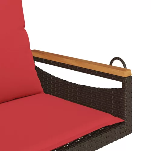  barna polyrattan hintapad párnákkal 63 x 62 x 40 cm