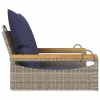 szürke polyrattan hintapad párnákkal 63 x 62 x 40 cm