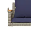  szürke polyrattan hintapad párnákkal 63 x 62 x 40 cm