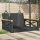  fekete polyrattan hintapad 63 x 62 x 40 cm