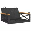  fekete polyrattan hintapad 63 x 62 x 40 cm