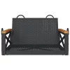  fekete polyrattan hintapad 63 x 62 x 40 cm