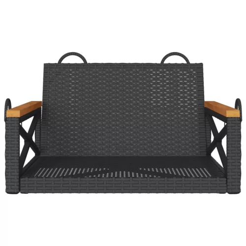  fekete polyrattan hintapad 63 x 62 x 40 cm