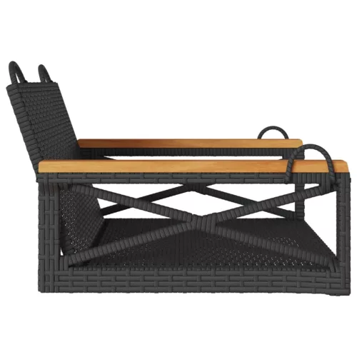  fekete polyrattan hintapad 63 x 62 x 40 cm