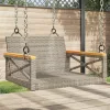  szürke polyrattan hintapad 63 x 62 x 40 cm