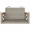  szürke polyrattan hintapad 63 x 62 x 40 cm