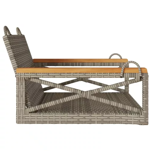  szürke polyrattan hintapad 63 x 62 x 40 cm