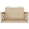  bézs polyrattan hintapad 63 x 62 x 40 cm