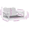  bézs polyrattan hintapad 63 x 62 x 40 cm