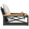  fekete polyrattan hintapad párnákkal 63 x 62 x 40 cm