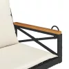  fekete polyrattan hintapad párnákkal 63 x 62 x 40 cm