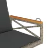  szürke polyrattan hintapad párnákkal 63 x 62 x 40 cm