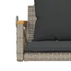  szürke polyrattan hintapad párnákkal 63 x 62 x 40 cm