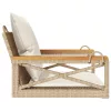  bézs polyrattan hintapad párnákkal 63 x 62 x 40 cm