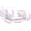  bézs polyrattan hintapad párnákkal 63 x 62 x 40 cm