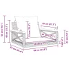  barna polyrattan hintapad párnákkal 63 x 62 x 40 cm