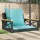  fekete polyrattan hintapad párnákkal 63 x 62 x 40 cm