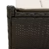  fekete polyrattan dupla napozóágy párnával