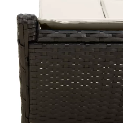  fekete polyrattan dupla napozóágy párnával