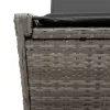  szürke polyrattan dupla napozóágy párnával
