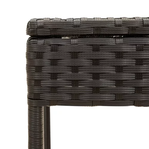  fekete polyrattan napozóágy tetővel és asztallal