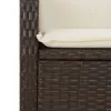  barna polyrattan dönthető kerti pad párnával