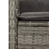  szürke polyrattan dönthető kerti pad párnával
