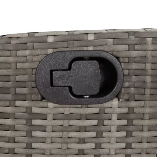  szürke polyrattan dönthető kerti pad párnával