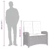  szürke polyrattan dönthető kerti pad párnával