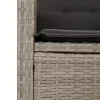  világosszürke polyrattan dönthető kerti pad párnával
