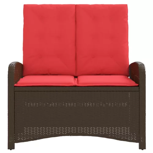  barna polyrattan dönthető kerti pad párnával