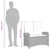  barna polyrattan dönthető kerti pad párnával