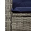  szürke polyrattan dönthető kerti pad párnával