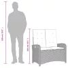  szürke polyrattan dönthető kerti pad párnával