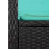  fekete polyrattan dönthető kerti pad párnával