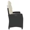  fekete polyrattan dönthető kerti pad párnával