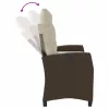  barna polyrattan dönthető kerti pad párnával