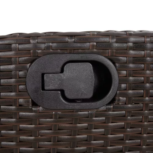  barna polyrattan dönthető kerti pad párnával