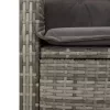  szürke polyrattan dönthető kerti pad párnával