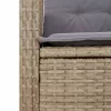  bézs polyrattan dönthető kerti pad párnával