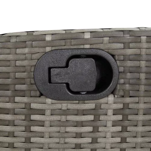  szürke polyrattan dönthető kerti pad párnával